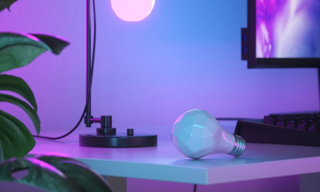 Nanoleaf Essentials Bulb on desk.