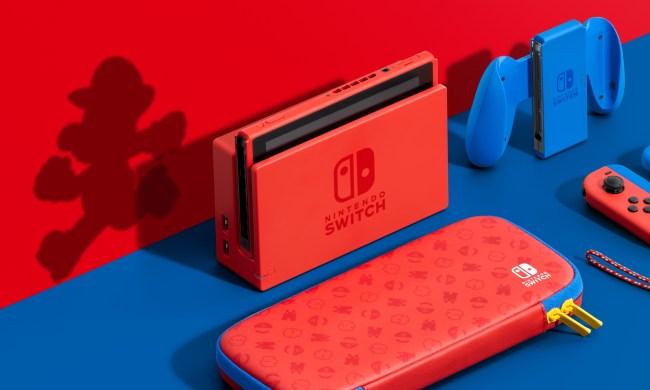 A Nintendo Switch Red and Blue system.